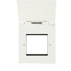 Horizon Square Floor Euro Paintable Plate 2 gang Primed White