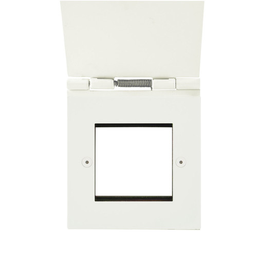 Horizon Square Floor Euro Plate 2 gang Primed White