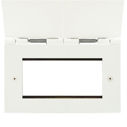 Horizon Square Floor Euro Paintable Plate 4 gang Primed White
