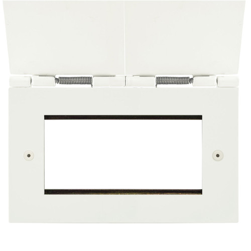 Horizon Square Floor Euro Plate 4 gang Primed White