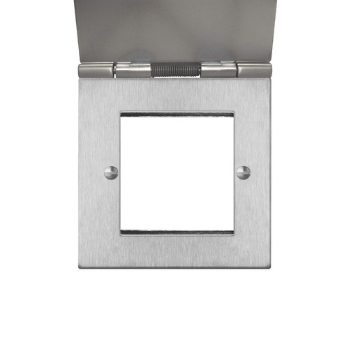 Horizon Square Floor Euro Plate 2 gang Satin Stainless Steel