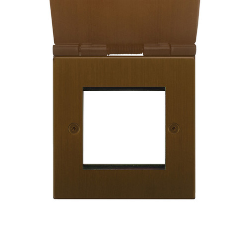Horizon Square Floor Euro Plate 2 gang Antique Bronze