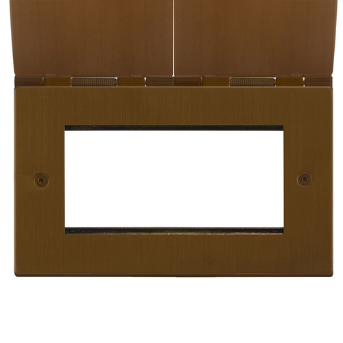 Horizon Square Floor Euro Plate 4 gang Antique Bronze