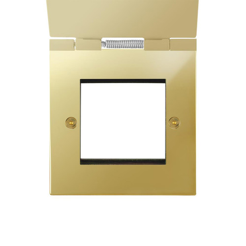 Horizon Square Floor Euro Plate 1 gang 2 hole Polished Brass