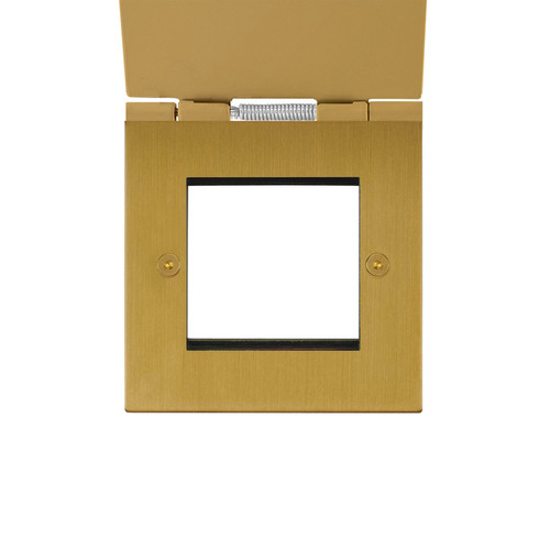 Horizon Square Floor Euro Plate 2 gang Satin Brass