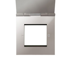 Horizon Square Floor Euro Plate 2 gang Polished Chrome
