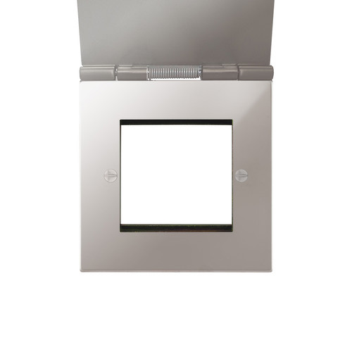 Horizon Square Floor Euro Plate 2 gang Polished Stainless Steel