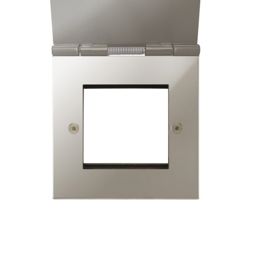 Horizon Square Floor Euro Plate 2 gang Polished Nickel