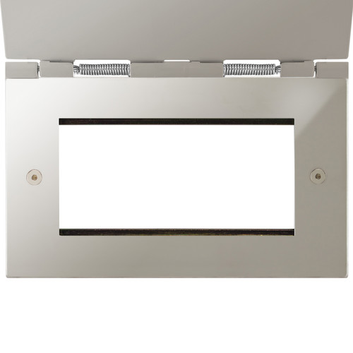 Horizon Square Floor Euro Plate 4 gang Polished Nickel