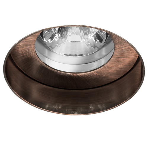 Trimless Round Fire Rated Fixed Clear Glass Downlight IP55 GU10 240V Bronze 50W