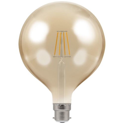 LED Filament Antique Globe 125mm 638lm 2200K Dimmable Light Bulb BC 7.5W