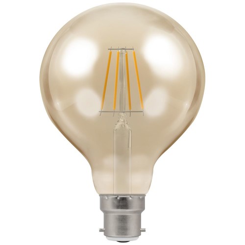 LED Filament Antique Globe 95mm 410lm 2200K Dimmable Light Bulb BC 5W