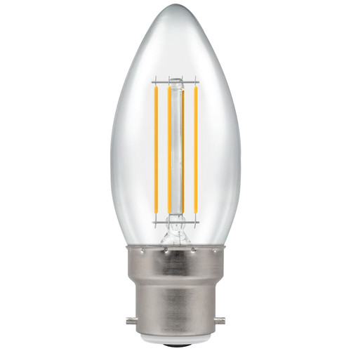 LED Clear Filament Candle Light Bulb 35mm 300lm Dimmable BC 5W 2700K Warm White