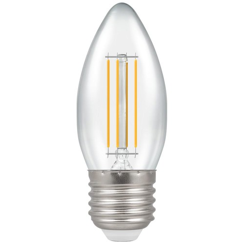 LED Clear Filament Candle Light Bulb 35mm 470lm Dimmable ES 5W 2700K Warm White