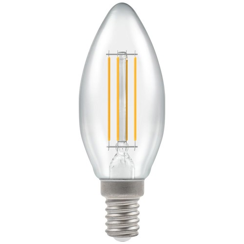 LED Clear Filament Candle Light Bulb 35mm 470lm Dimmable SES 5W 2700K Warm White