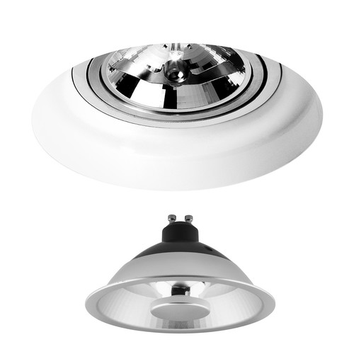 Adjustable Gypsum Plaster Trimless Round Downlight LED ES111 GU10 2700K 240V White 12W (=100W)
