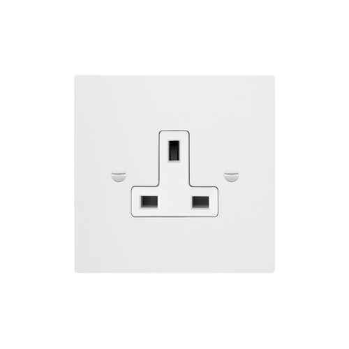 Horizon Square Unswitched Socket Outlet 1 gang 5 amp Primed White