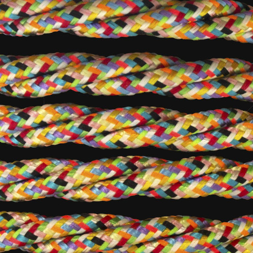 Braided Cloth Round Flex 3 Core Cable 0.75mm² Multicoloured