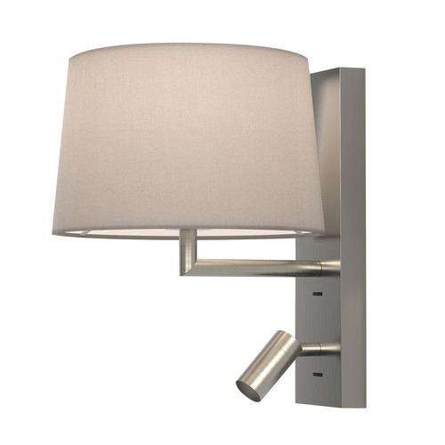 Telegraph Reader LED Wall Light 240V Matt Nickel 12W + 4.1W