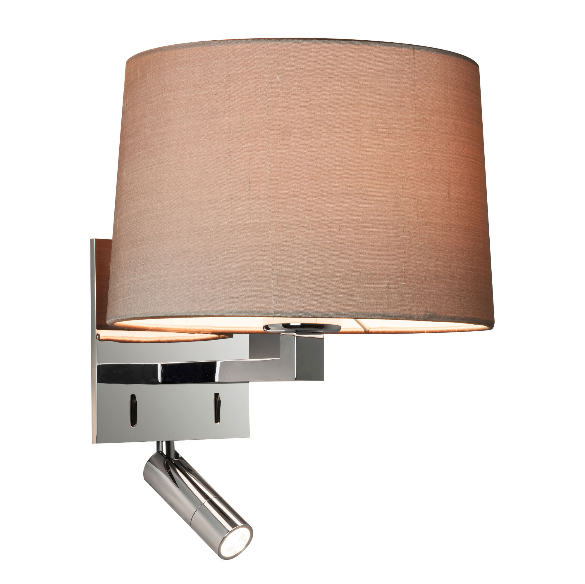 Azumi Wall Light with LED Reading Light 240V 60W + 2.2W Polished Chrome