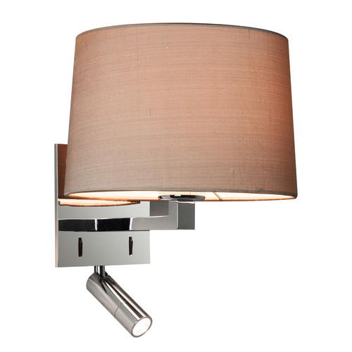Azumi Wall Light with LED Reading Light 240V 60W + 2.2W Polished Chrome