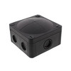 Waterproof Junction Box M20/M25 with 5-Pole Terminal Block (95x95x60mm) 7 Way Threaded Membrane and Knockouts Black