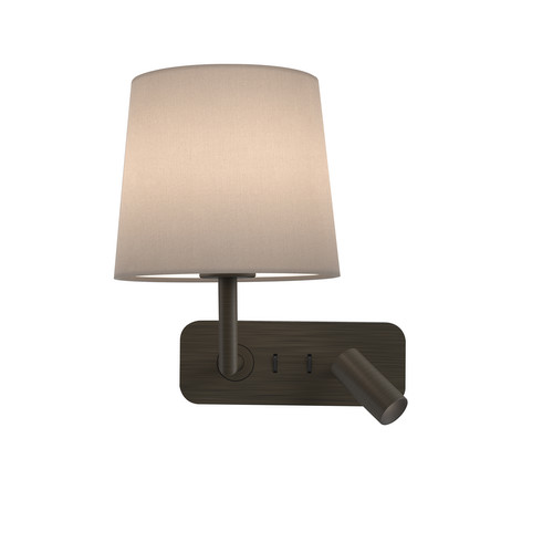 Side by Side Reader Wall Light 240V Bronze 12W + 4.1W