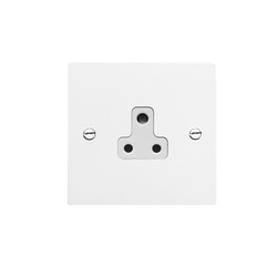 Wall Socket 1 gang 2 amp unswitched outlet Satin White Aluminium