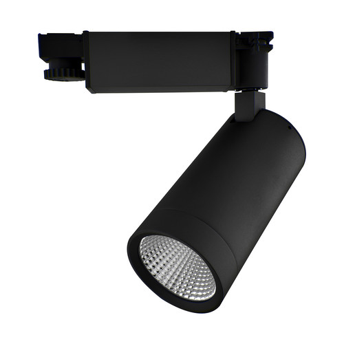 Tube Dimmable LED Track Light 3 Circuit 25W 20° Beam Angle Black 4000K Cool White