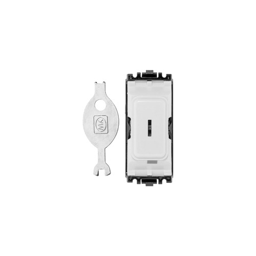 Grid Rocker Module 10A 1 gang  key switch rocker White