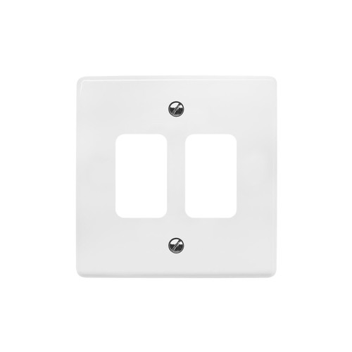 MK Logic Plus Plate Grid 2 gang grid plate White