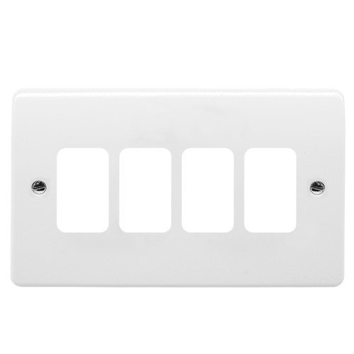 MK Logic Plus Plate Grid 4 gang grid plate White