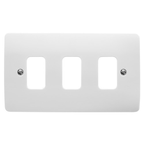MK Logic Plus Plate Grid 3 double gang grid plate White