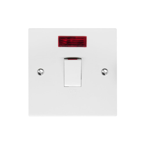 Fuse Spur 1 gang 20 amp double pole neon White