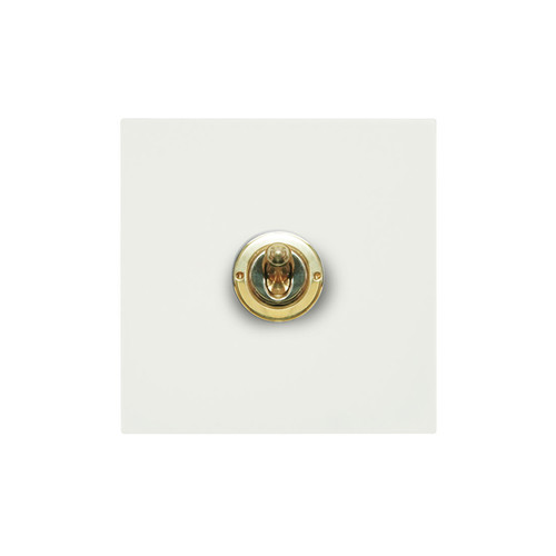 Horizon Square Dolly Switch 1 gang 20 amp 2 way Primed White / Polished Brass