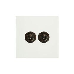 Horizon Square Dolly Switch Paintable 2 gang 20 amp 2 way Primed White