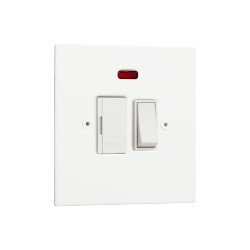 Horizon Square Cooker Switch Paintable 1 gang 13 amp switched neon Primed White