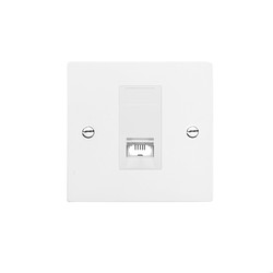 Communications Socket 1 gang telephone jackline slave Primed White