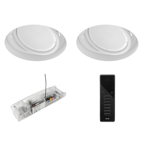 Trimless Round Adjustable LED Colour Change and 3000K White AR111 Downlights Kit 24V White 32W