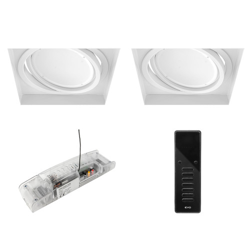 Trimless Square Adjustable LED Colour Change and 3000K White AR111 Downlights Kit 24V White 32W