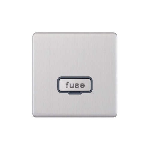 Fuse Spur Screwless 1 gang 13 amp unswitched fuse spur Brushed Stainless
