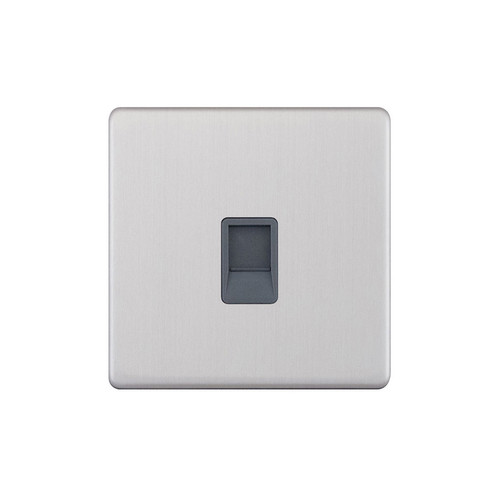 Communications Socket 1 gang cat 6 Brushed Stainless Brushed Stainless