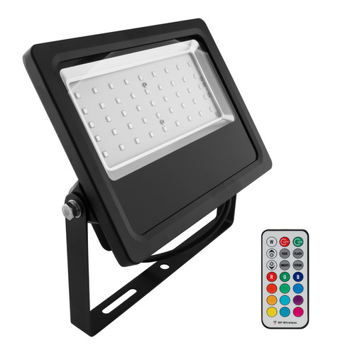 LED Black RF Floodlight 240V 50W (=500W) RGB