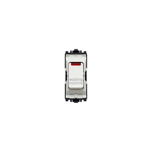 Grid Engraved Rocker Module Neon Rocker White