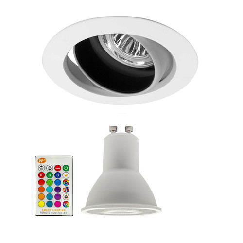 Happy Adjustable Downlight 5W 240V White RGB + 3000K Warm White