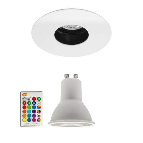 Happy Invisible Fixed Round Downlight 5W 240V White RGB + 3000K Warm White