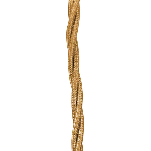 Braided Cloth Triple Twisted 3 Core Round Flex Cable 0.75mm² Gold