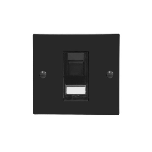 Communications Socket 1 gang RJ45 cat 6 Black