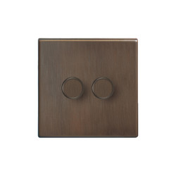 Morpheus Screwless Dimmer Switch V-PRO Trailing Edge LED 2 gang 100 watt 2 way Chocolate Bronze