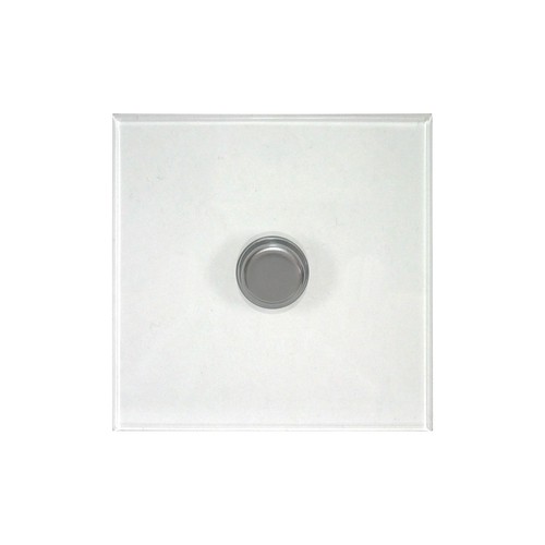 Prism Dimmer Switch V-PRO Trailing Edge LED 1 gang 100 watt Stainless Steel / Clear Perspex